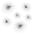 Silver Finish Metal Star Burst Wall Décor Set of 6 F835631