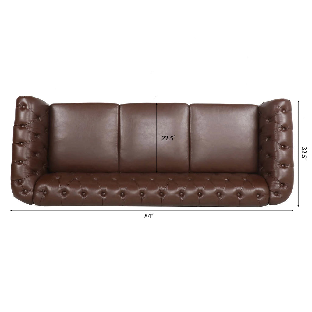 Dark Brown Leather 3-Seater Sofa R98324