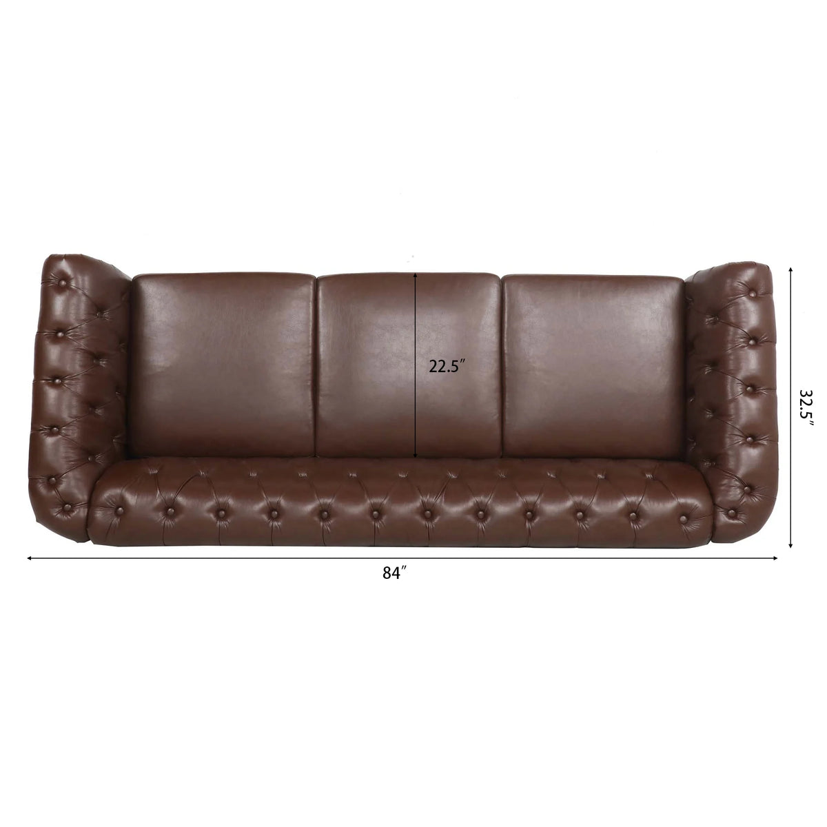 Dark Brown Leather 3-Seater Sofa R98324