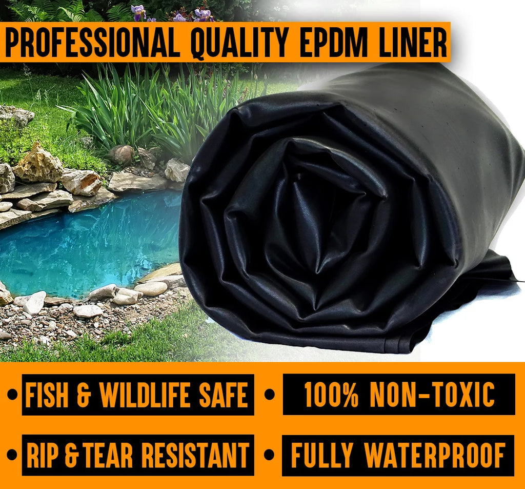 15 ft. x 30 ft. 60 Mil EPDM Rubber Pond Liner and Underlayment Combo I252