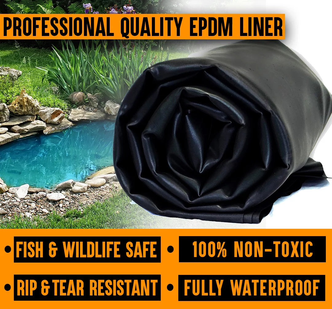 15 ft. x 30 ft. 60 Mil EPDM Rubber Pond Liner and Underlayment Combo I252