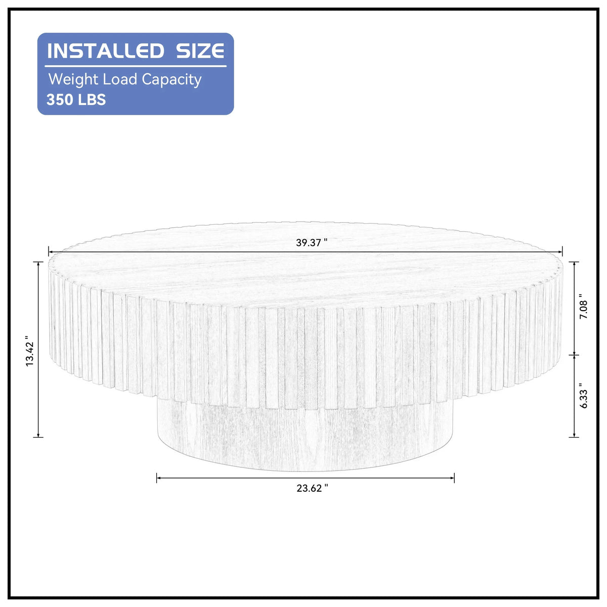 Black MDF Drum Coffee Table D182221