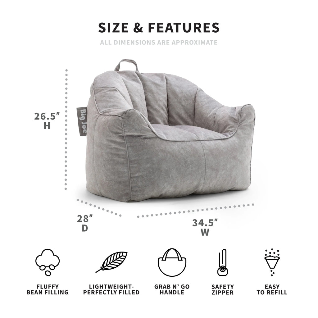 Gray Hyde Faux Polyester Blend Bean Bag Chair Z8268