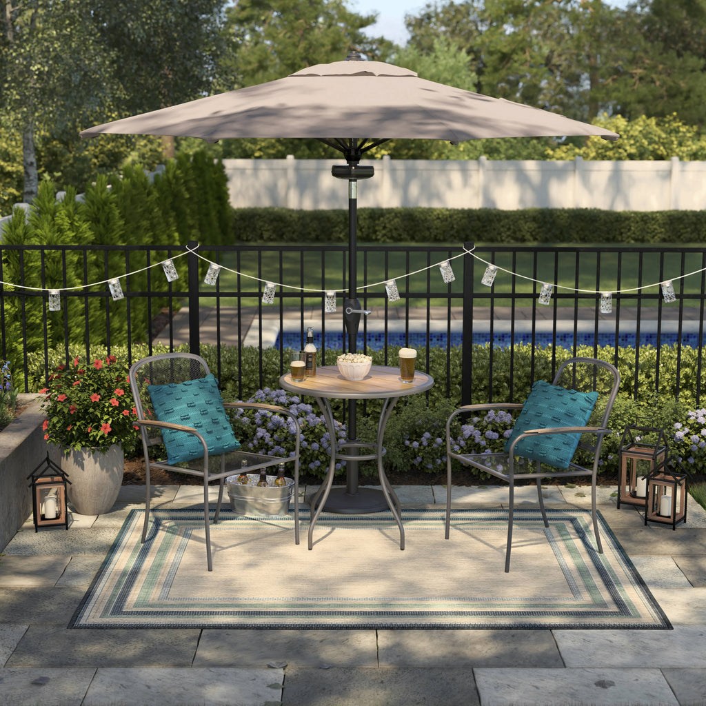 3PC Gray Frame Bistro Patio Set M8055