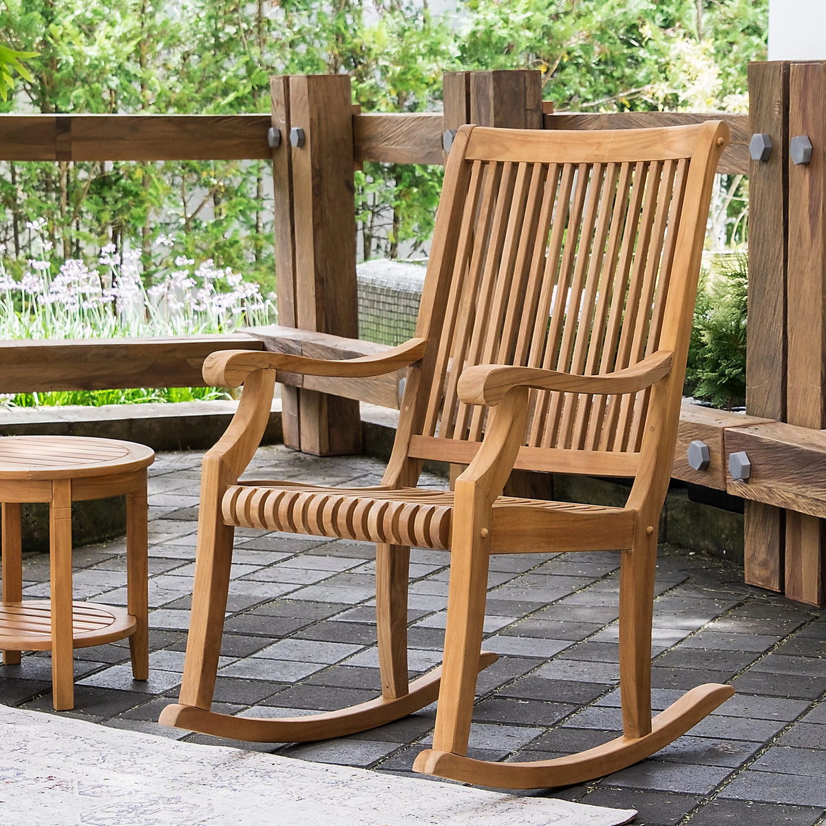3-piece Teak Outdoor Rocking Chair Chat Set X8901