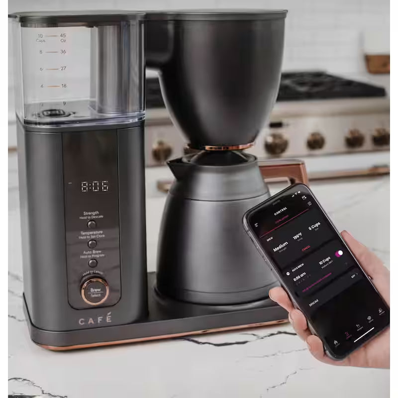 10 Cup Matte Black Drip Coffee Maker with Thermal Carafe Y9150