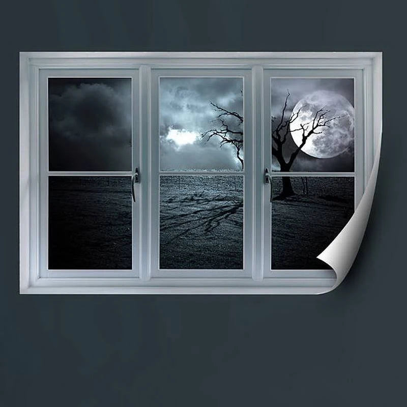 Full Moon Window Wall Decal O4384