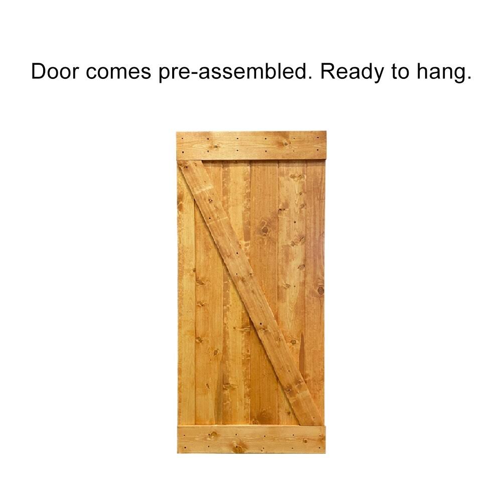 30 in. x 84 in. Ocean Blue Stained Wood Interior Sliding Barn Door with Hardware Kit G625