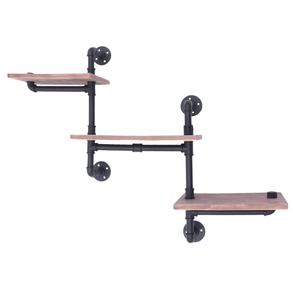 3-Tier Rustic Wooden Floating Shelf M327670