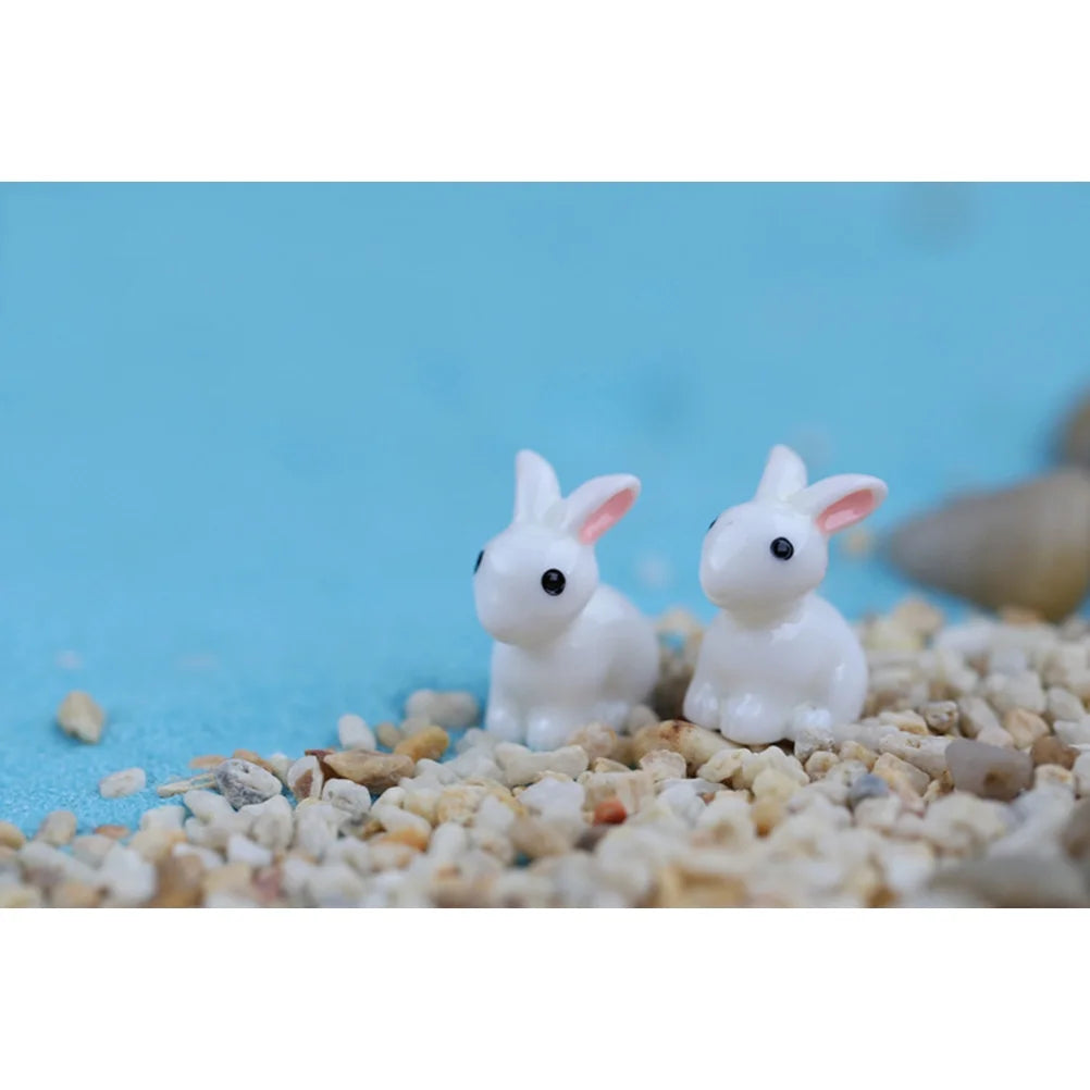 10 Pcs Rabbit Resin Miniature Statue W7589