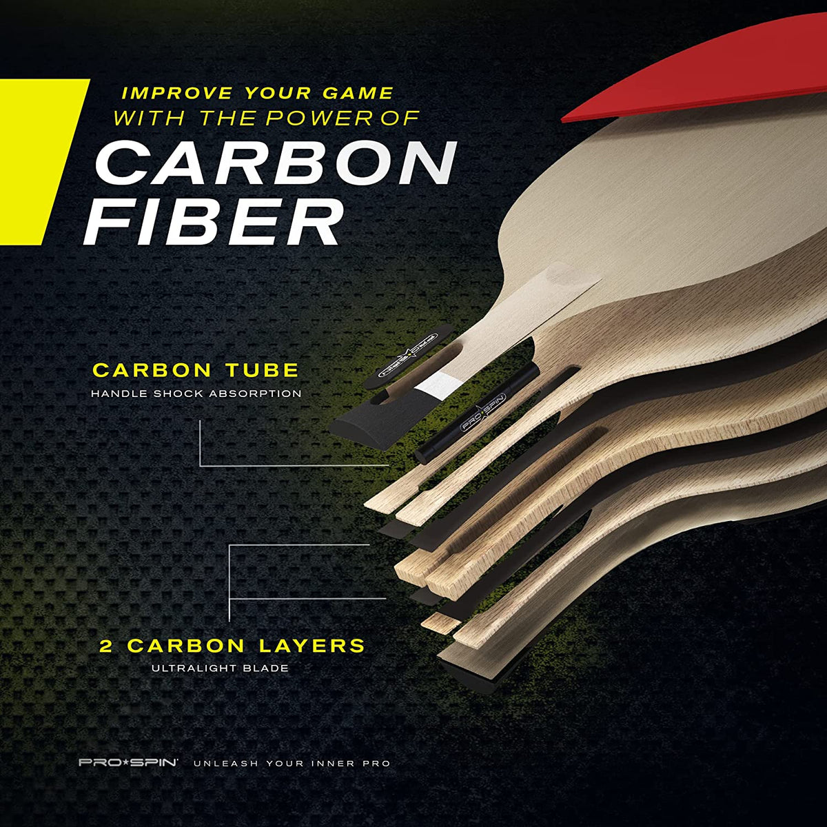 Carbon Fiber Ping Pong Paddle Table Tennis Racket N702