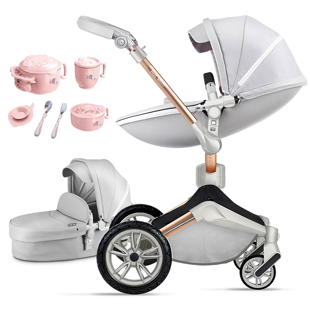 Grey 2 in 1 Baby Stroller with Bassinet Combo P312472