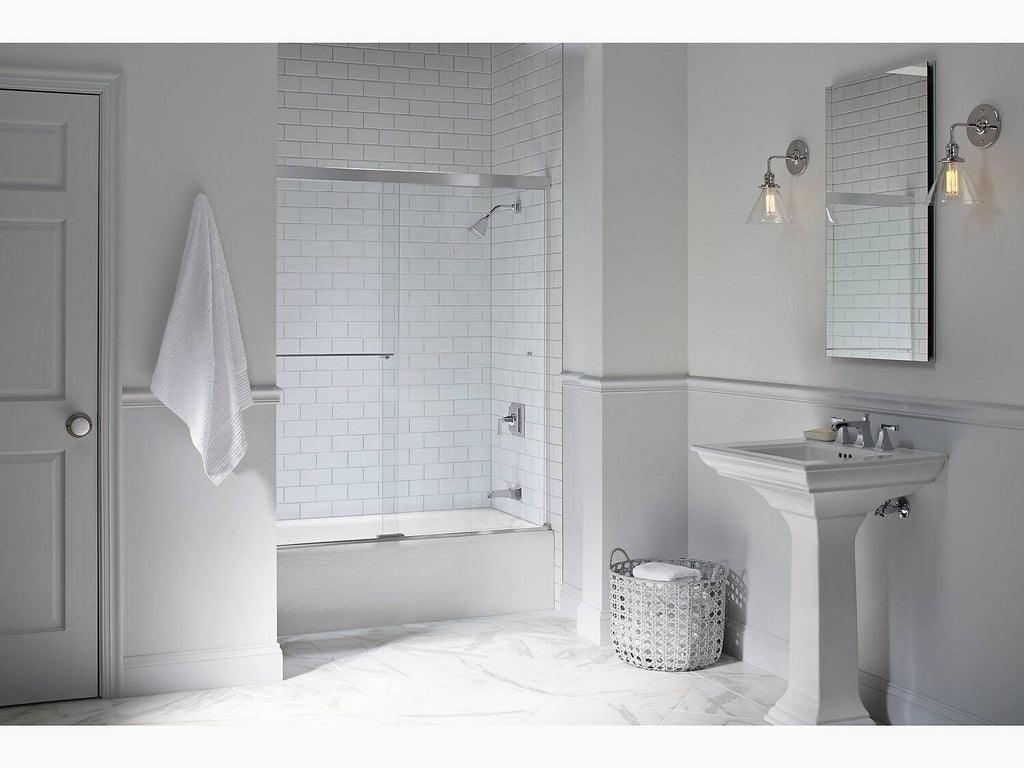 24 In. Pedestal Bathroom Sink with 8 In. Widespread Faucet Holes S5786