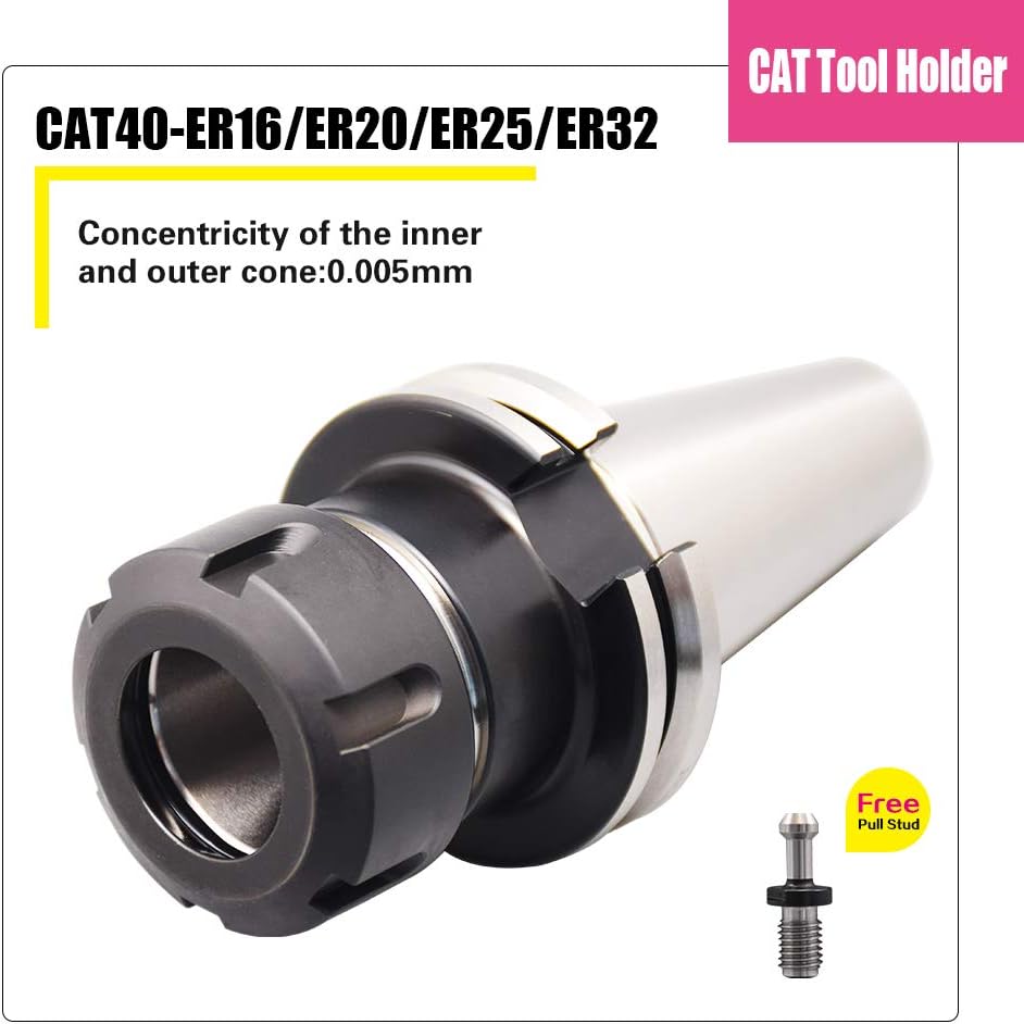 CAT40 ER32 70mm Tool Holder with Pull Studs and Collet Chuck F4175