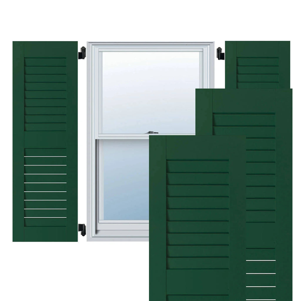 15 in. x 65 in. Real Wood Louvered Shutters Pair T2739