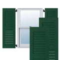 15 in. x 65 in. Real Wood Louvered Shutters Pair T2739