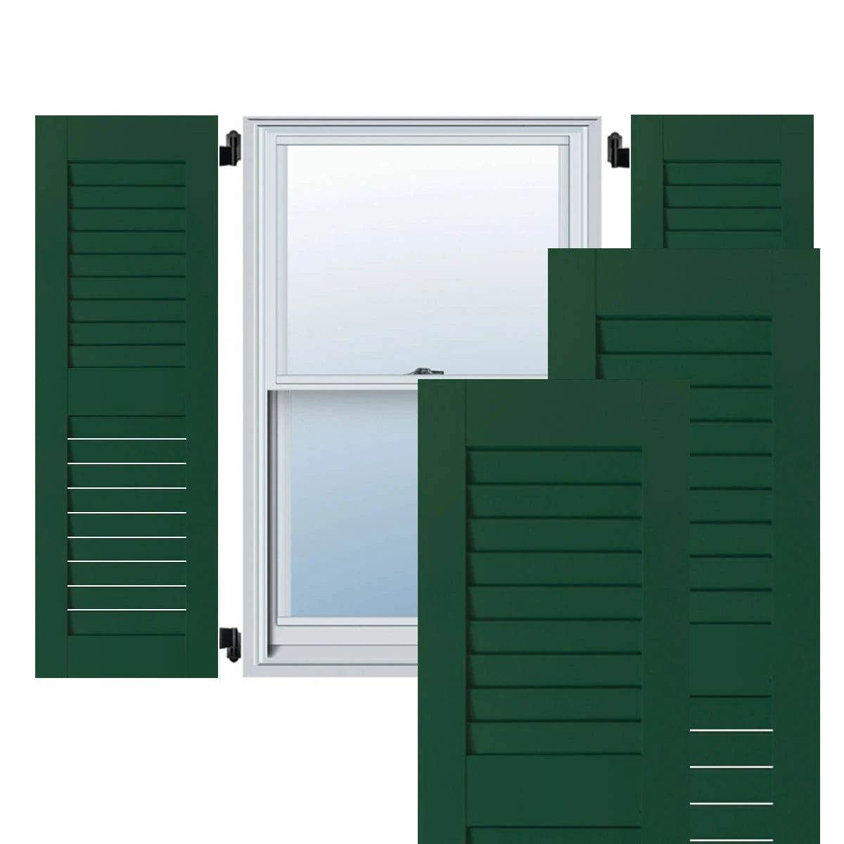 15 in. x 65 in. Real Wood Louvered Shutters Pair T2739