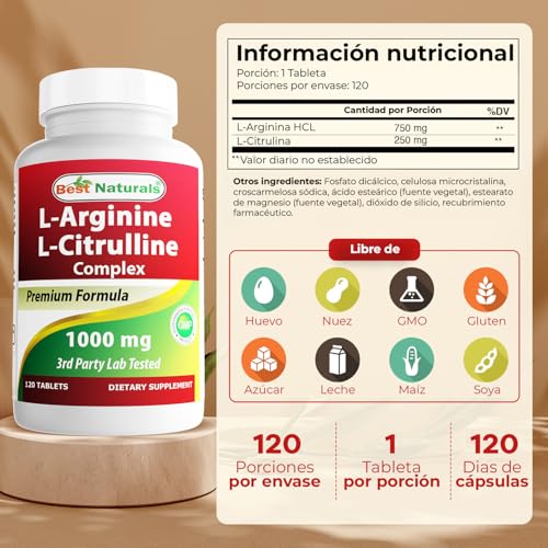 L-Arginine L-Citruline Complex Tablets, 250 Count V19514
