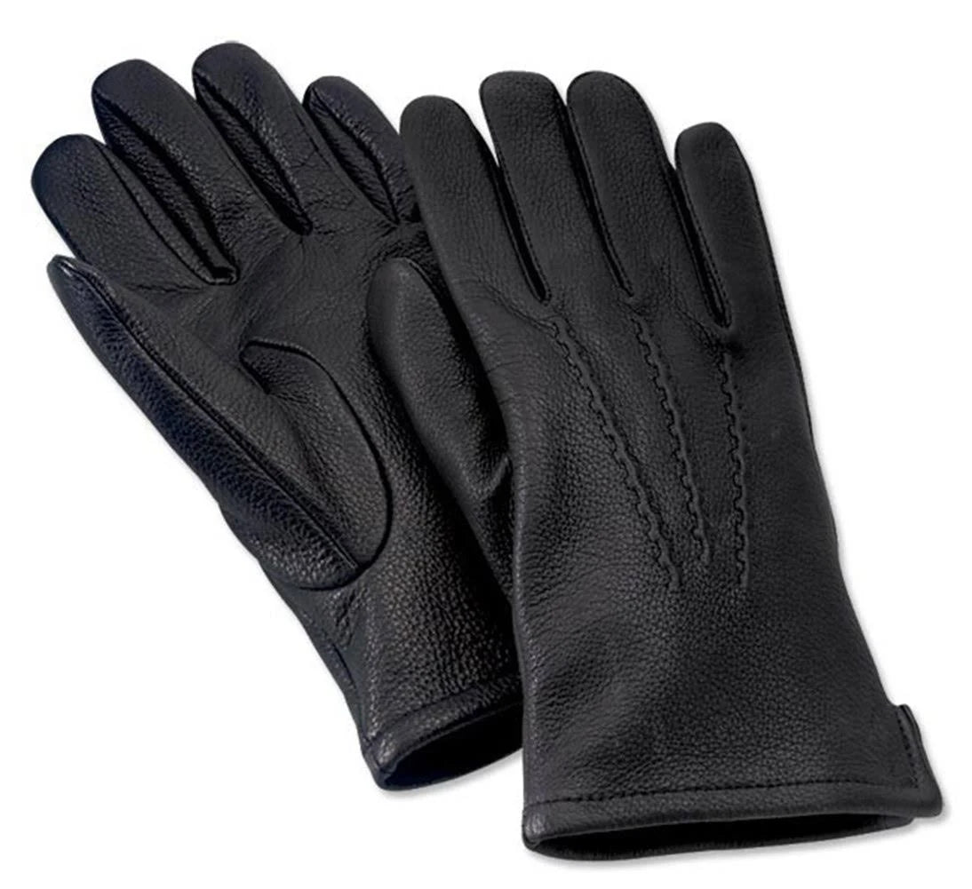 Cashmere-Lined Deerskin Glove Black Size X Large Y994