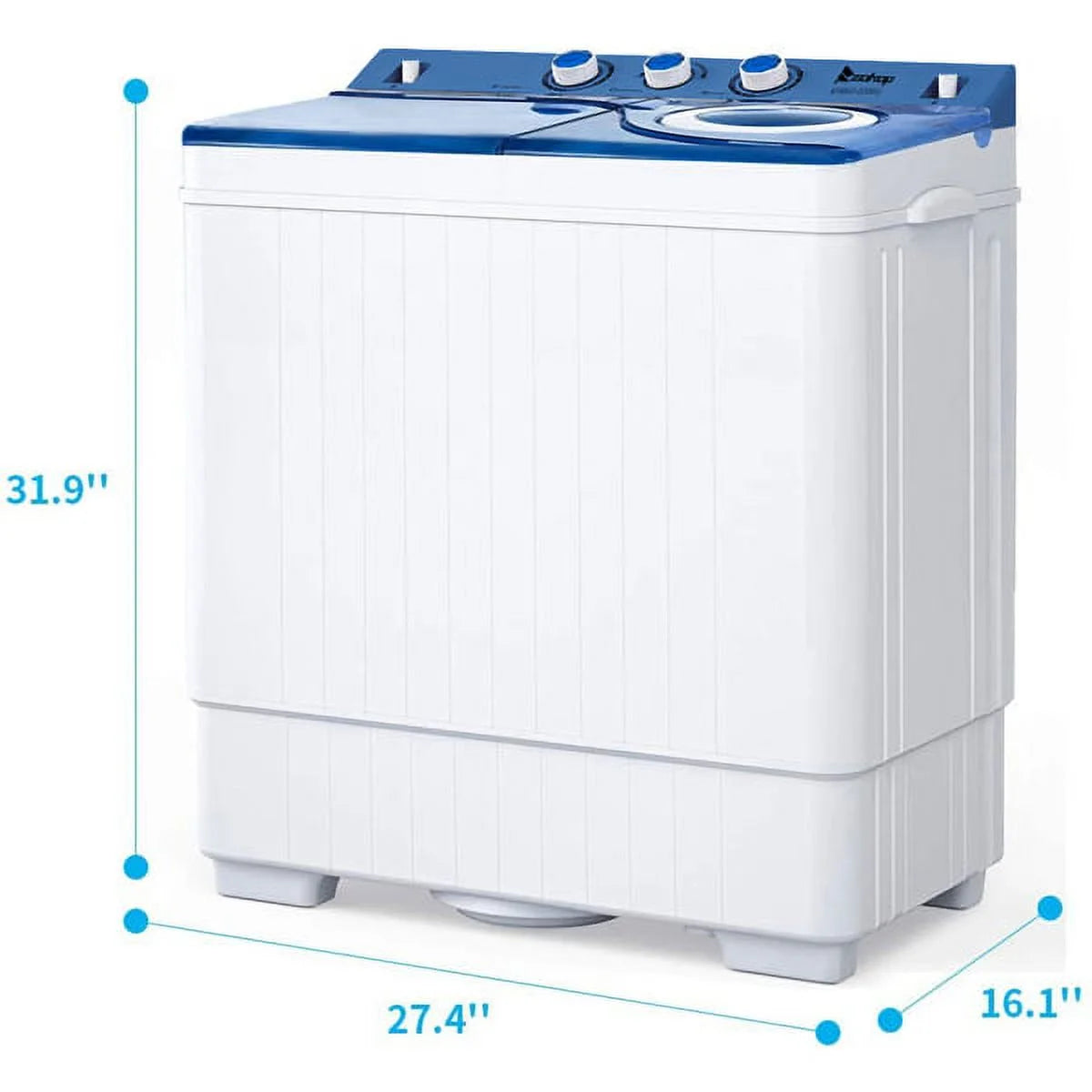 Semi-automatic Twin Tub Washing Machine, White&Blue R348