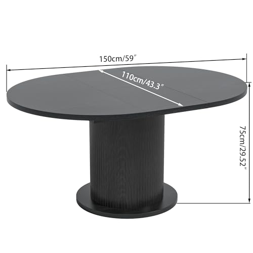 Round Dining Table for 2 with Wood Strip Base C911