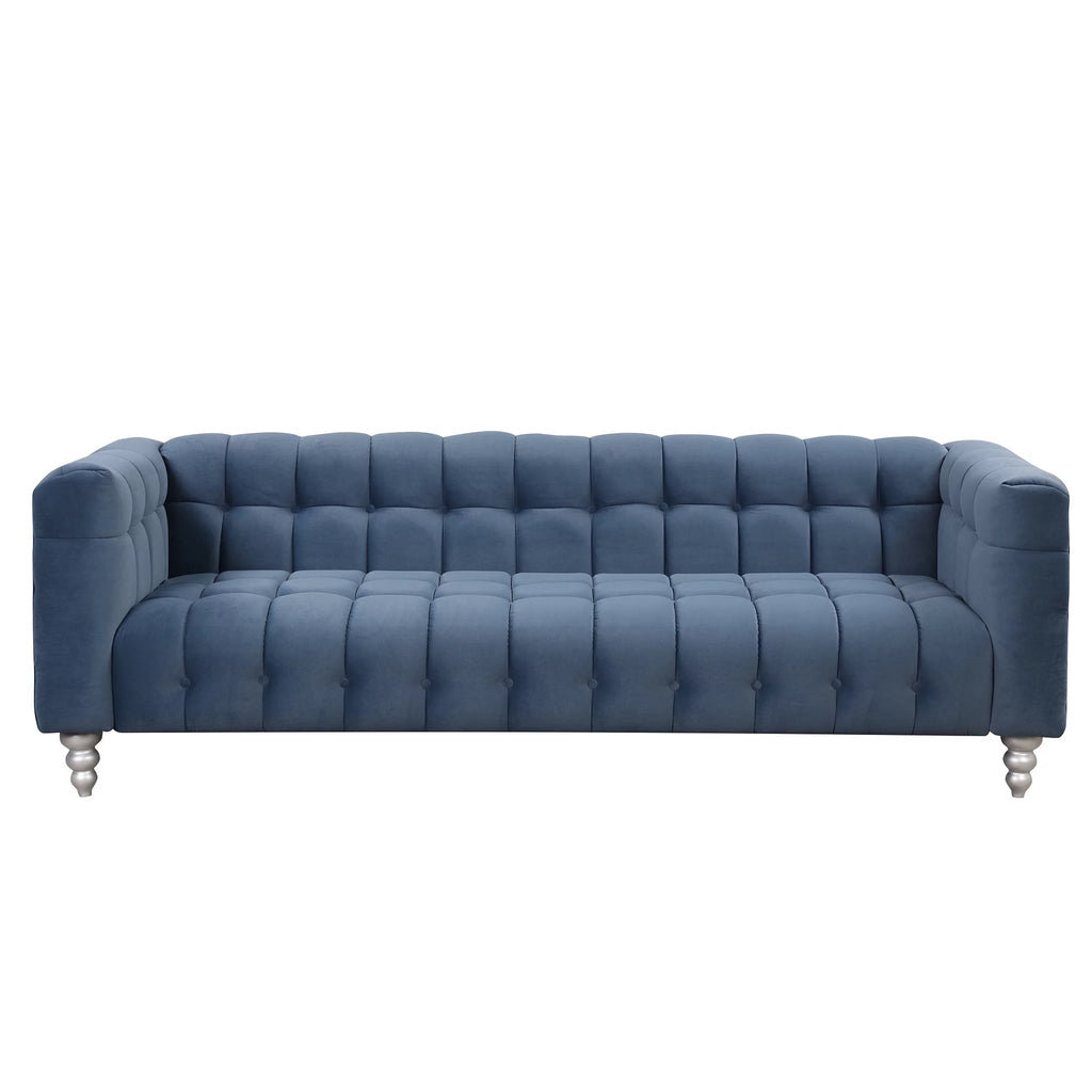 90" Blue Tufted 3 Seater Sofa F9024