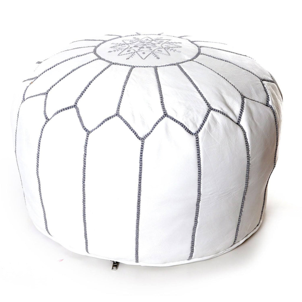 White Leather Ottoman K467
