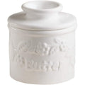 White Raised Floral French Ceramic Butter Dish Keeper H978