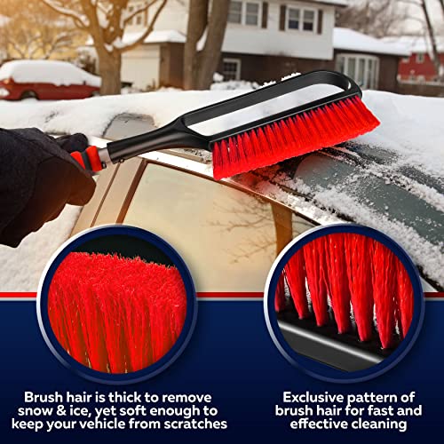27" Snow Brush & Ice Scrapers with Foam Grip, Detachable, Gray O826
