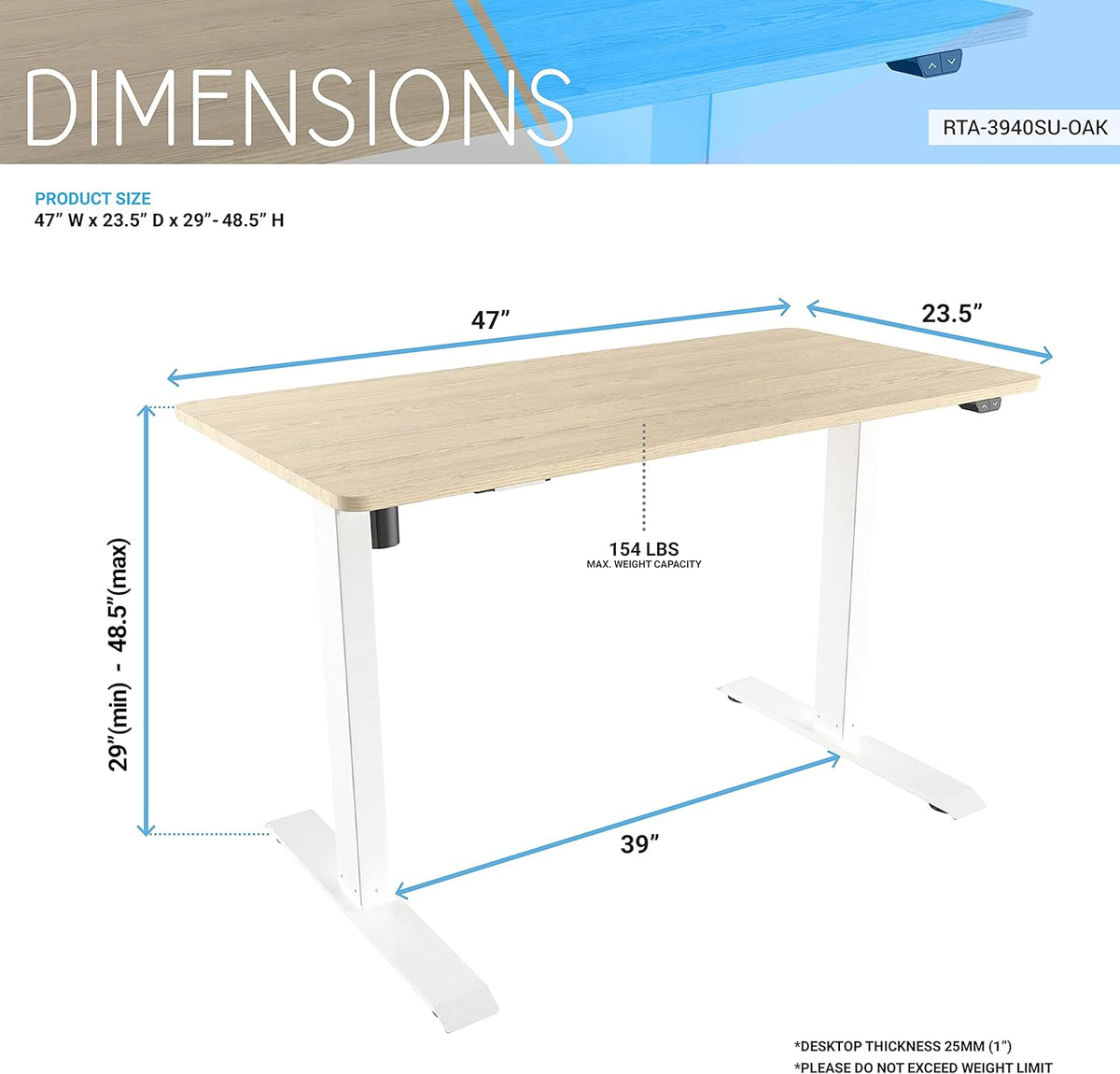 Oak Sit to Stand Desk L334