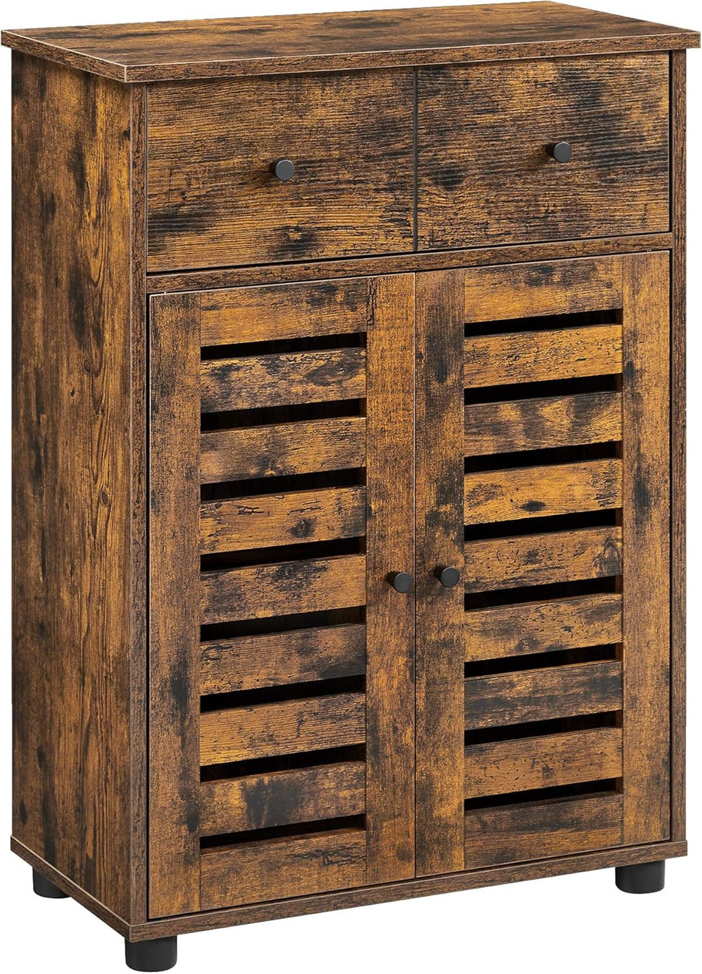 Bathroom Storage Floor Cabinet with 2 Louvered Doors Drawer D134735