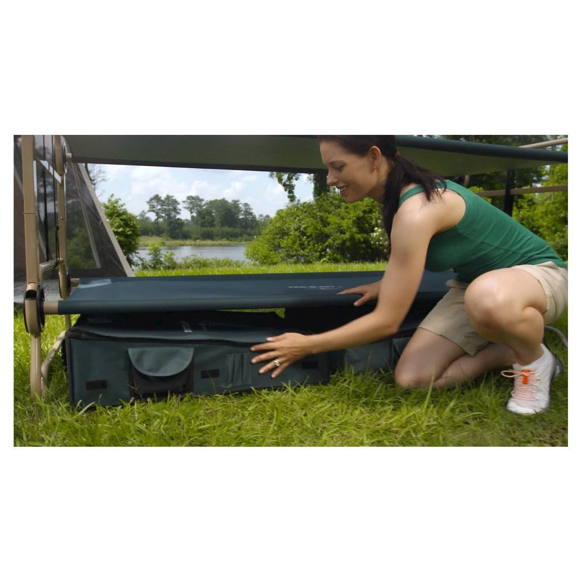 CamOBunk Large with 2 Organizers Cabinets - Green - Camping B55463