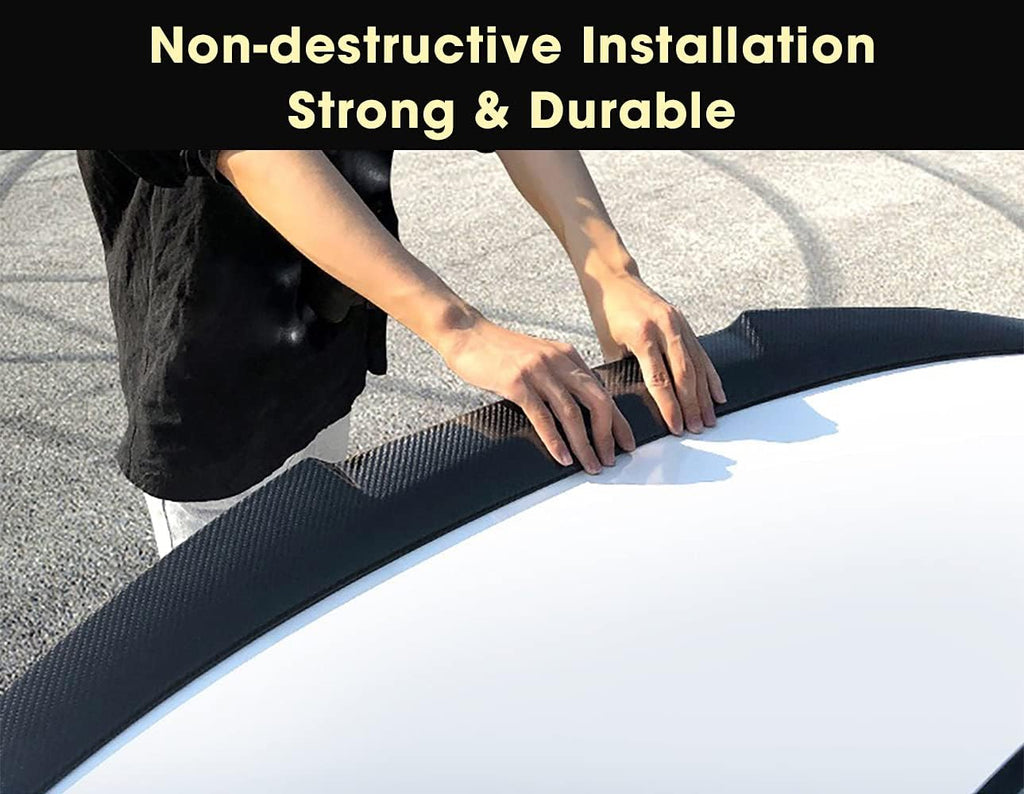 Rear Spoilers Wings Carbon Fiber Style (Black) P8186