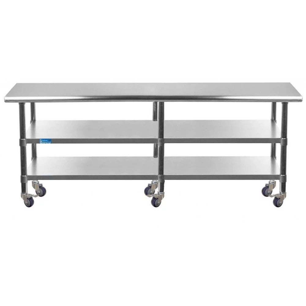 96" x 30" Stainless Steel Work Table with 2 Shelves I91087