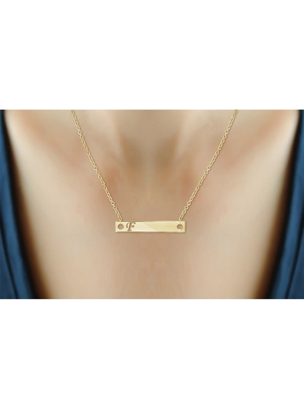 14K Gold Over Silver Bar Necklace C6916