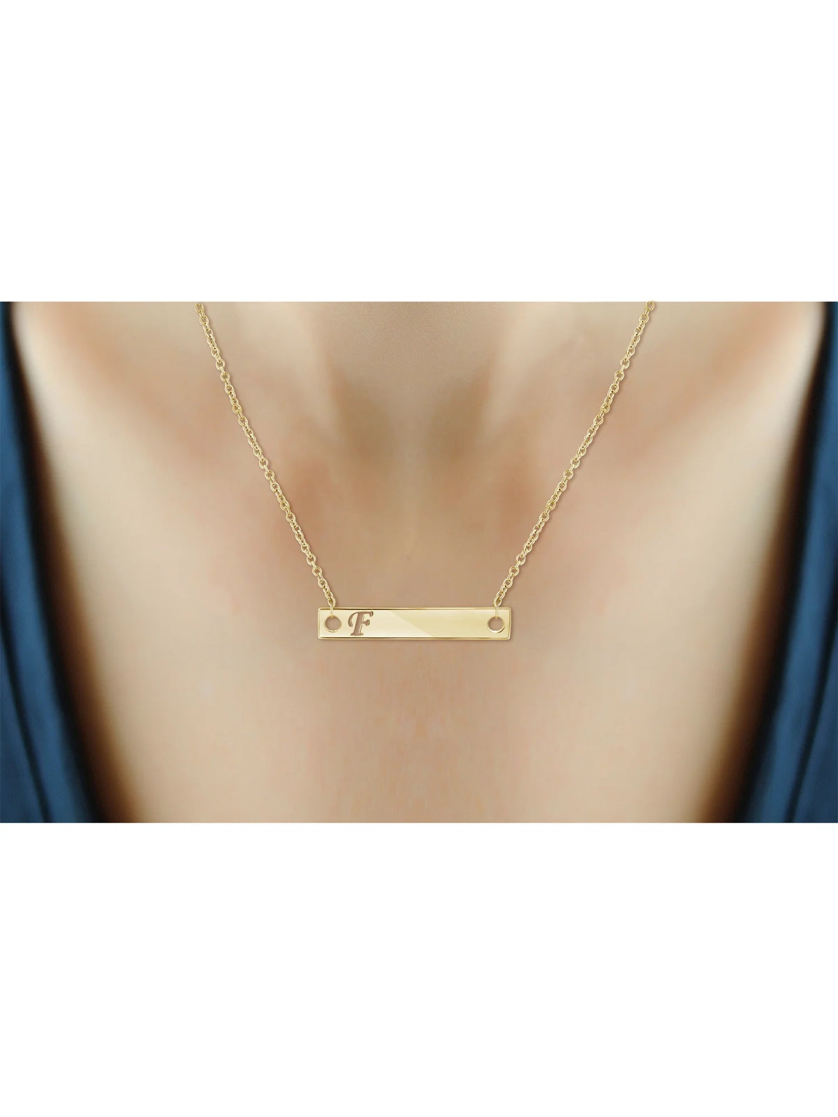 14K Gold Over Silver Bar Necklace C6916