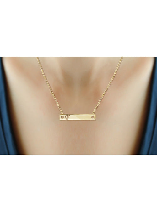 14K Gold Over Silver Bar Necklace C6916