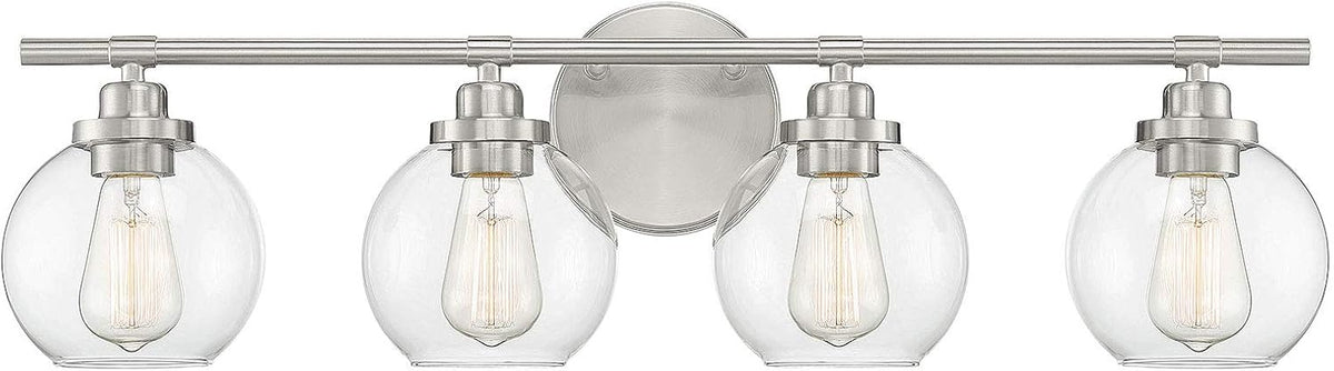 Satin Nickel 4-Light Bathroom Vanity Light K8740