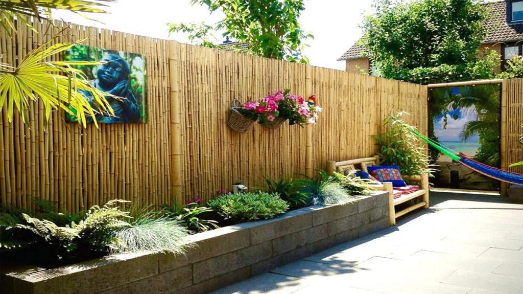 Natural Bamboo Fencing Garden Screen Rolled Fence Panel 3/4 D x 4' H x 8' L N557531