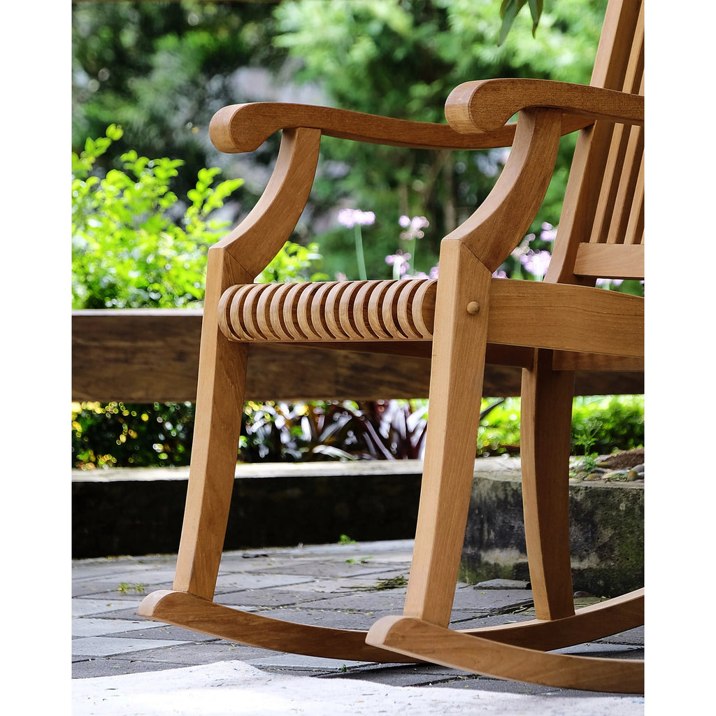 3-piece Teak Outdoor Rocking Chair Chat Set X8901