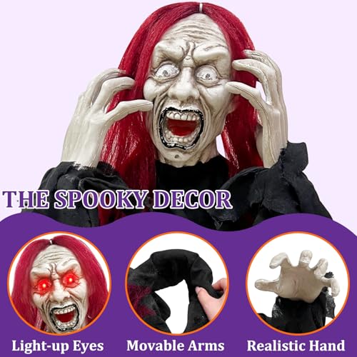 2.6 Ft Zombie Animatronics with Glowing Eye O342179