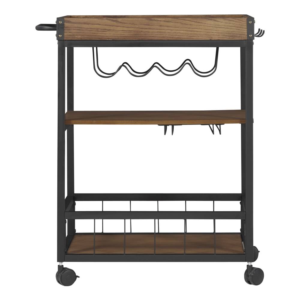 3-Tier Wood Metal Kitchen Cart L220