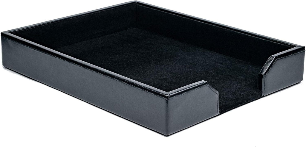 Black Bonded Leather Letter Tray W689
