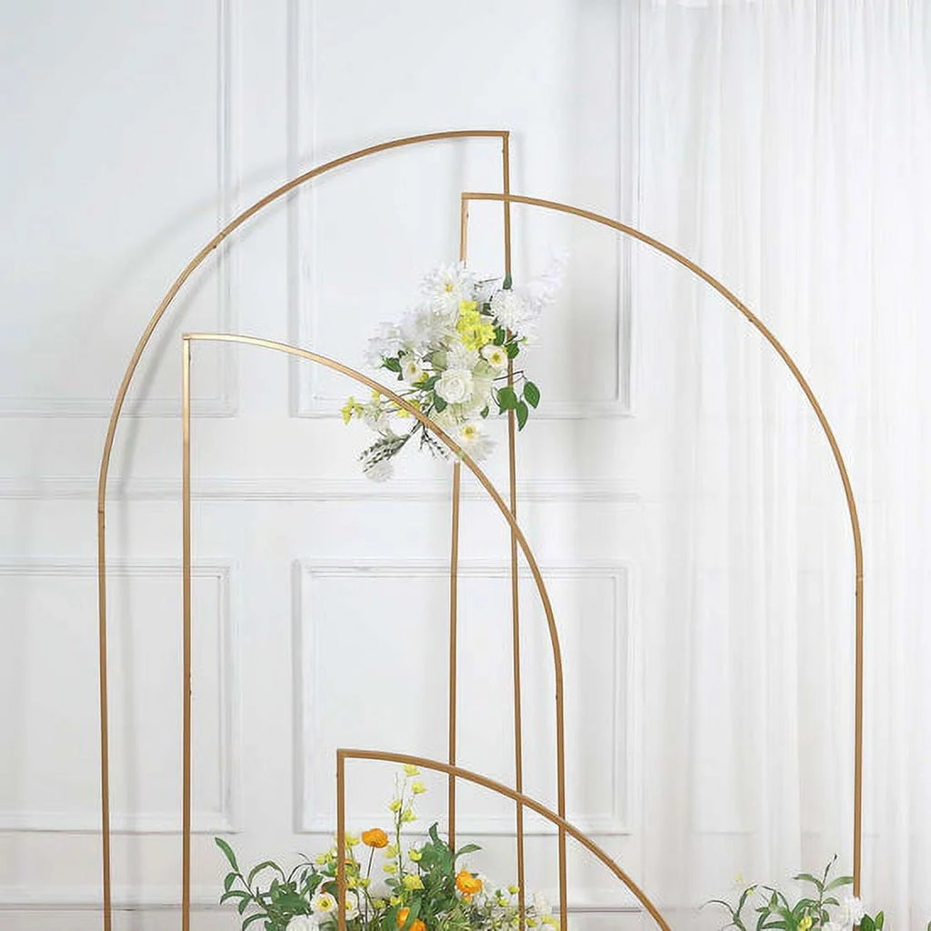 Gold Metal Half Moon Arch Backdrop Stand Set Of 4 G702