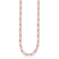 14K Rose Gold Polished 4 mm Flat Paperclip Link Necklace 16" L5501