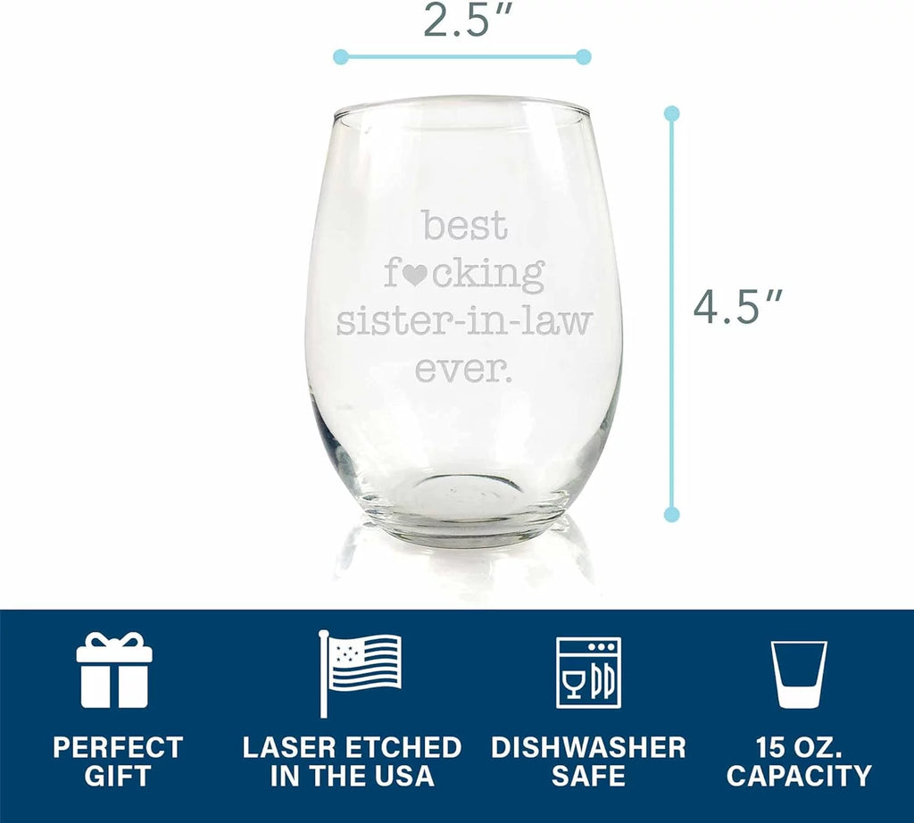 Sister In Law Stemless Wine Glass V683