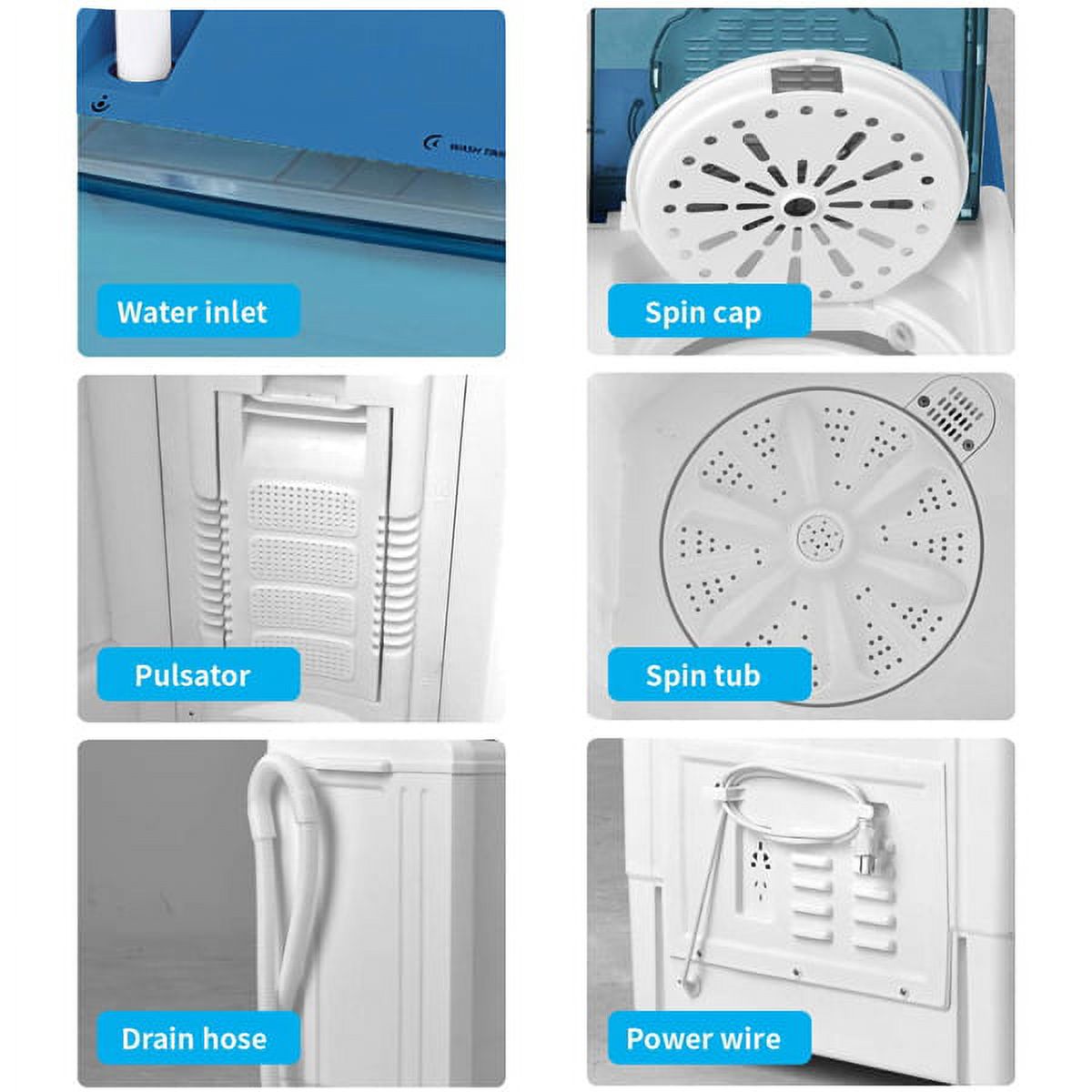 Semi-automatic Twin Tub Washing Machine, White&Blue R348
