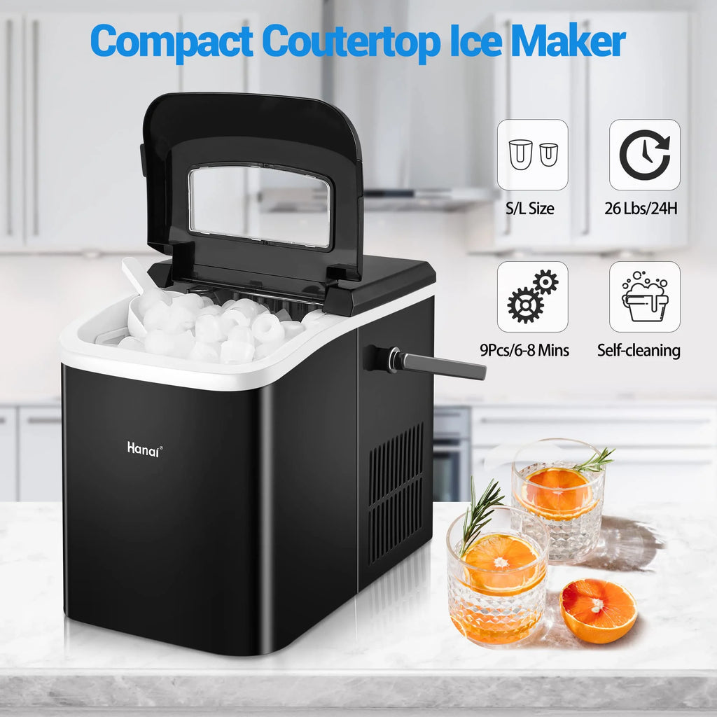 Portable Countertop Ice Maker with Ice Scoop and Basket Z53636