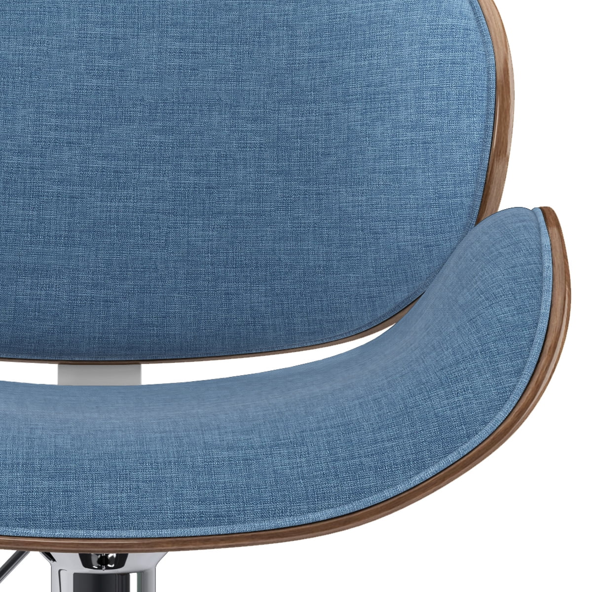 Blue Linen Look Fabric Adjustable Height Bar Stool Z694792