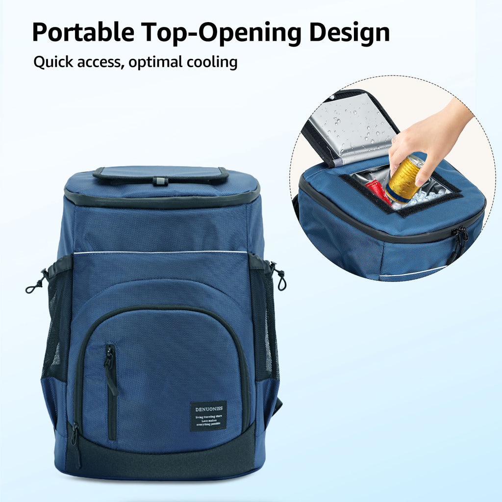Blue Sandproof Water-Resistant Cooler Backpack Q425003
